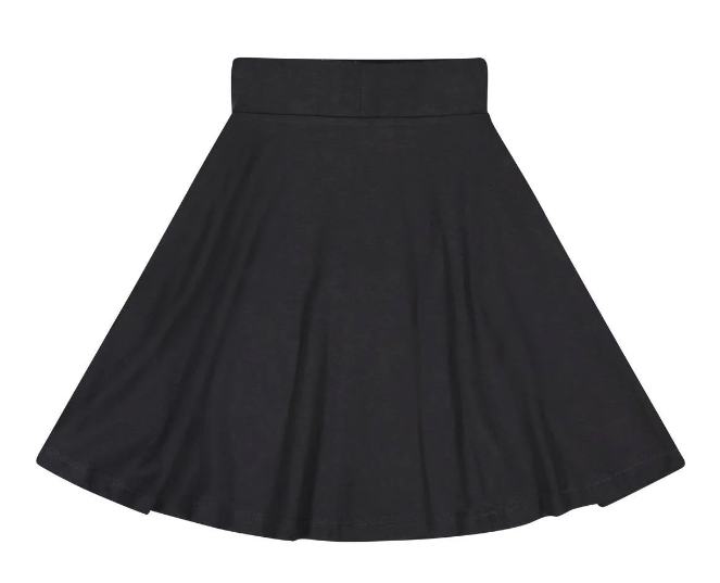 Black Teen Basic Knit Circle Skirt
