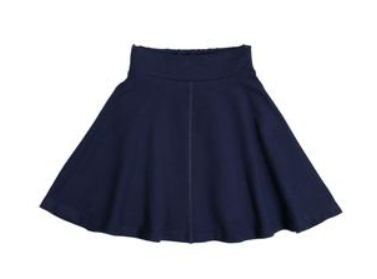 Navy Basic Knit Circle Skirt