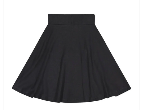 Black Basic Knit Circle Skirt