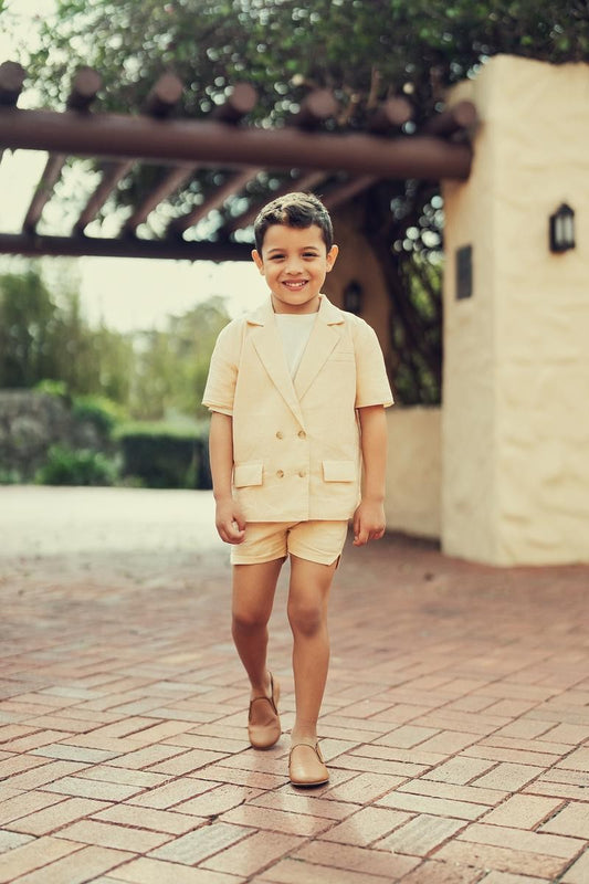 Beige Linen Suit Set