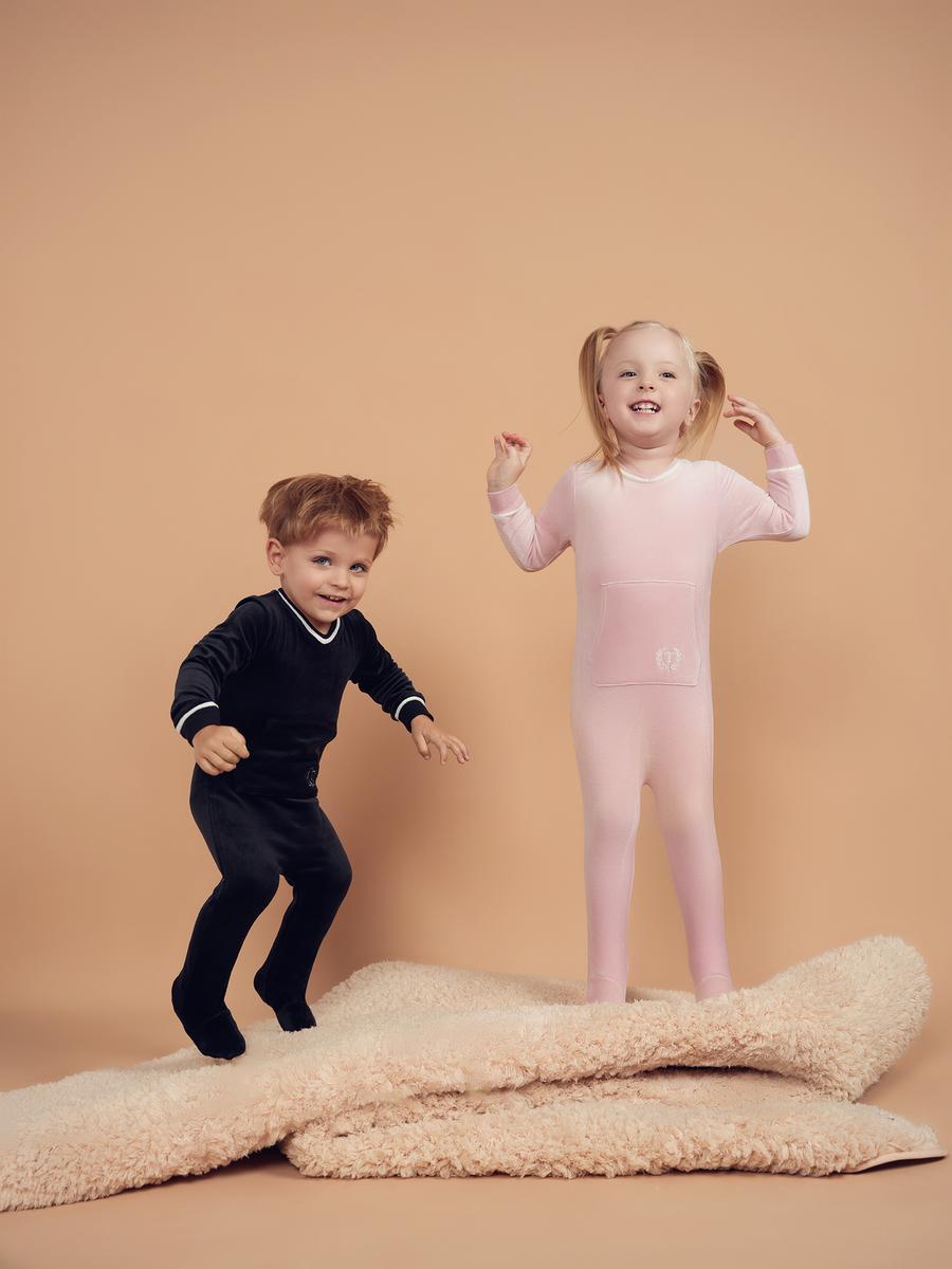 Rose Velour Footie