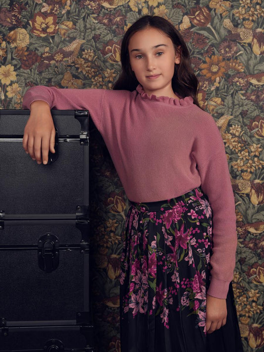 Orchid Ruffle Knit Top