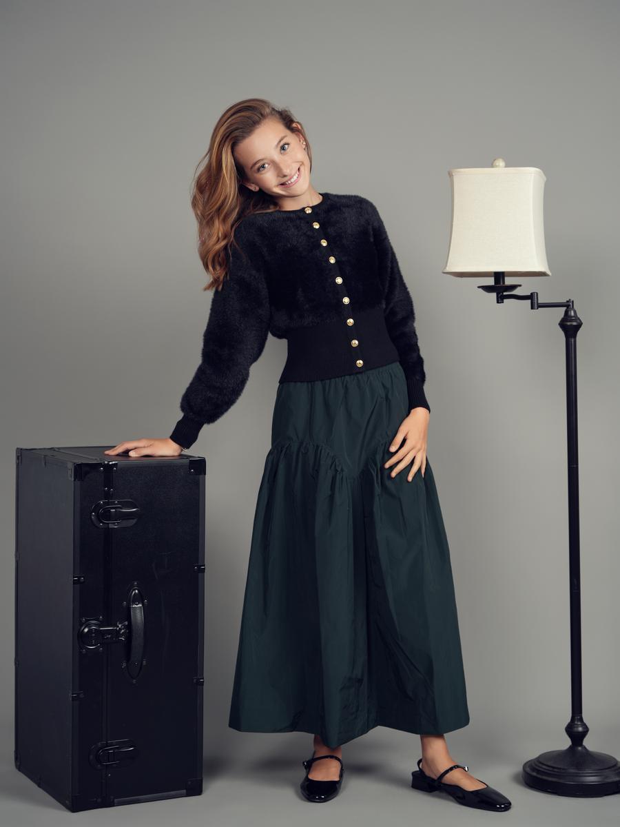 Forest Magnolia Midi Skirt