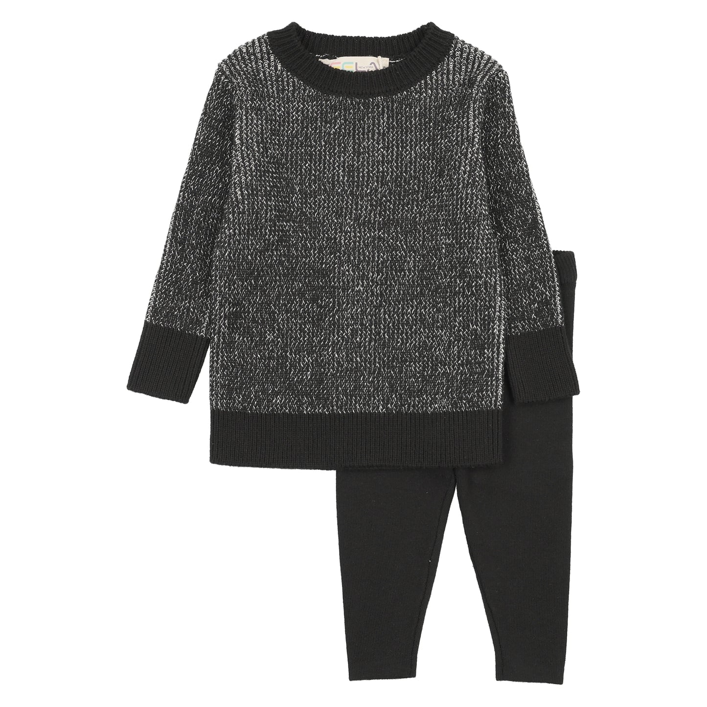 Black Marled Baby Set