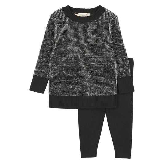 Black Marled Baby Set
