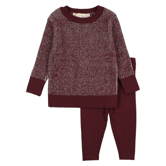 Burgundy Marled Baby Set