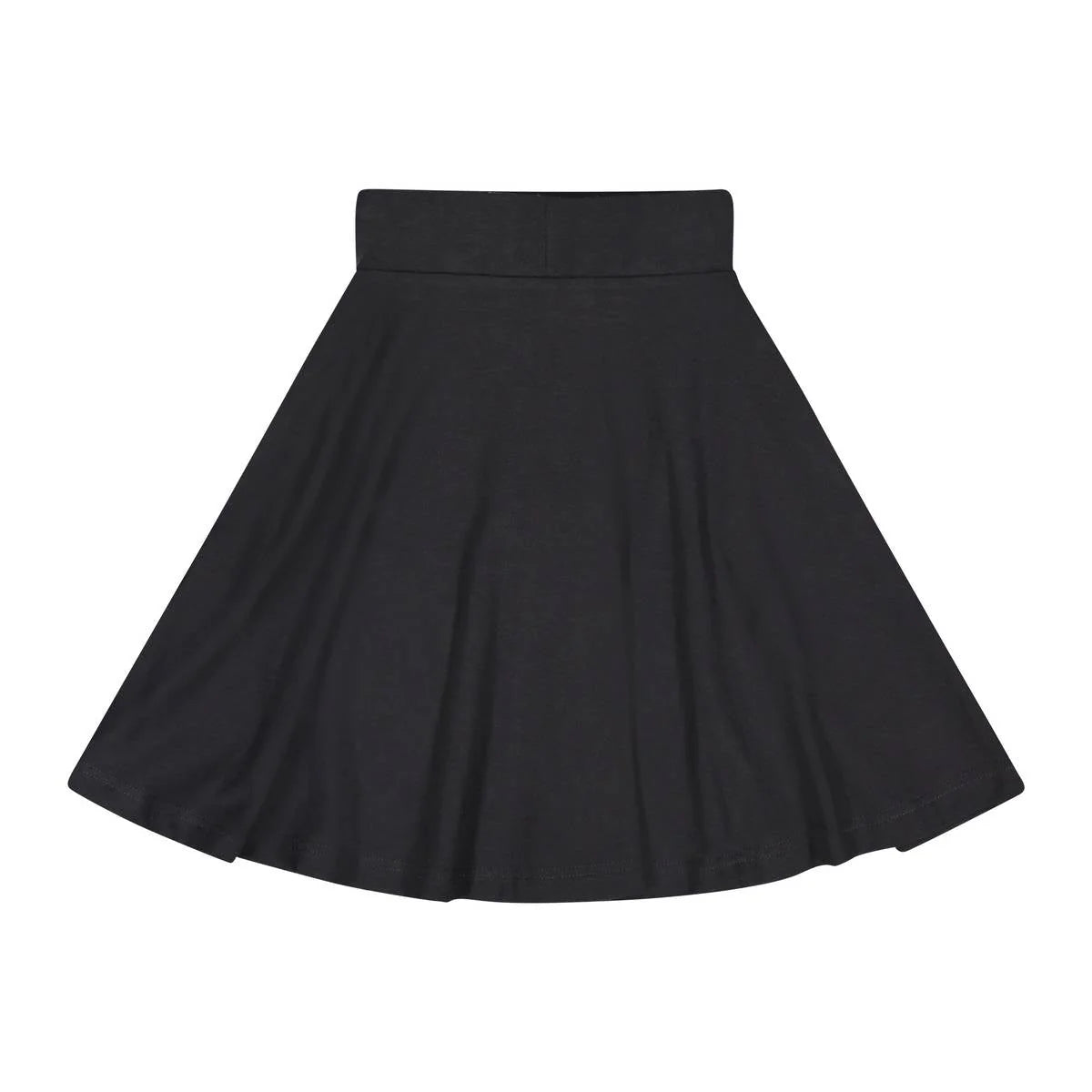 Black Basic Knit Circle Skirt