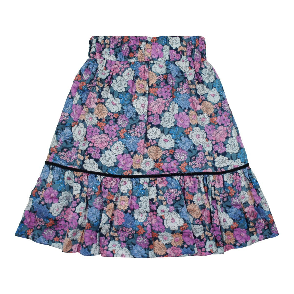 Large Floral Print Ruffle Skirt