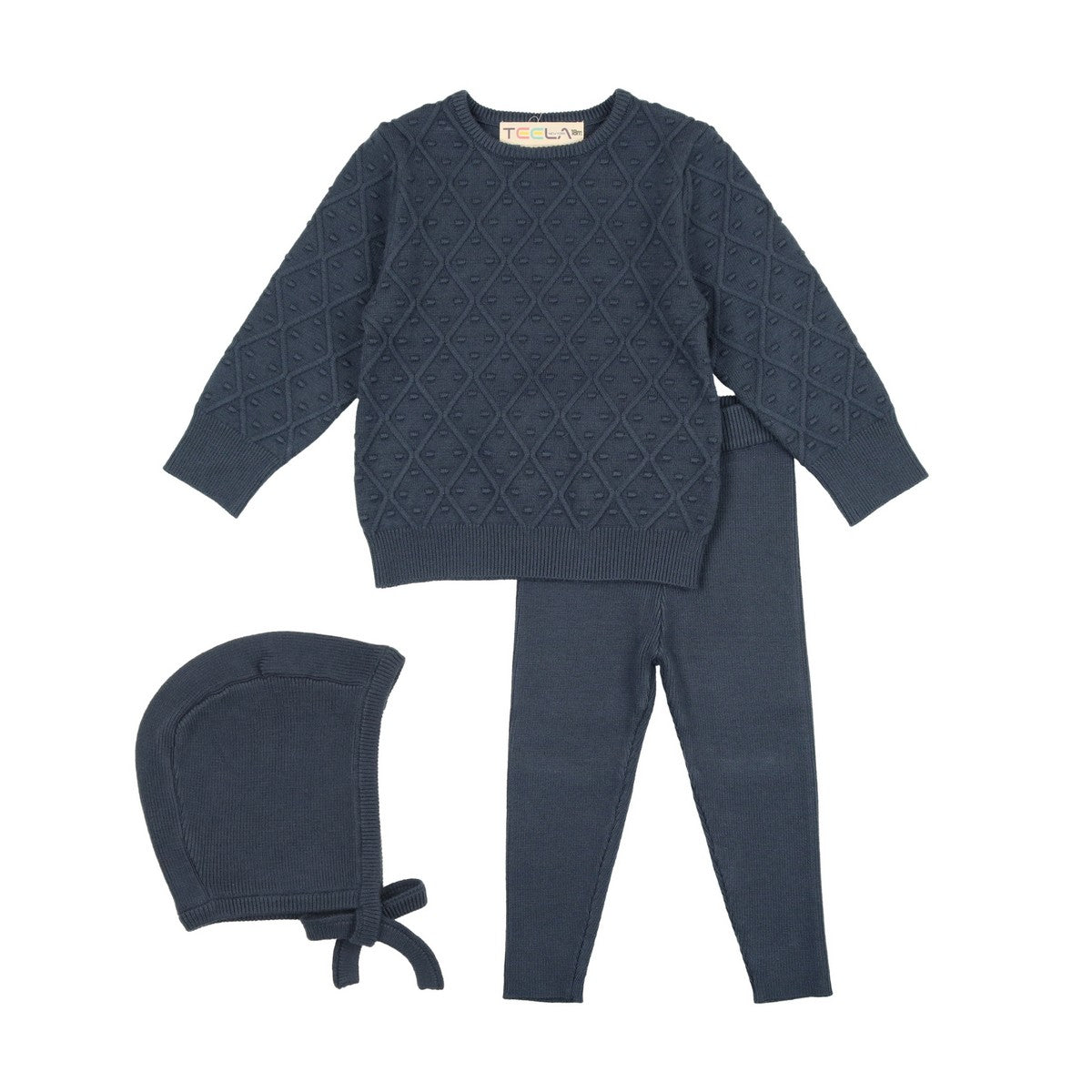 Navy Cable Baby Girl Set