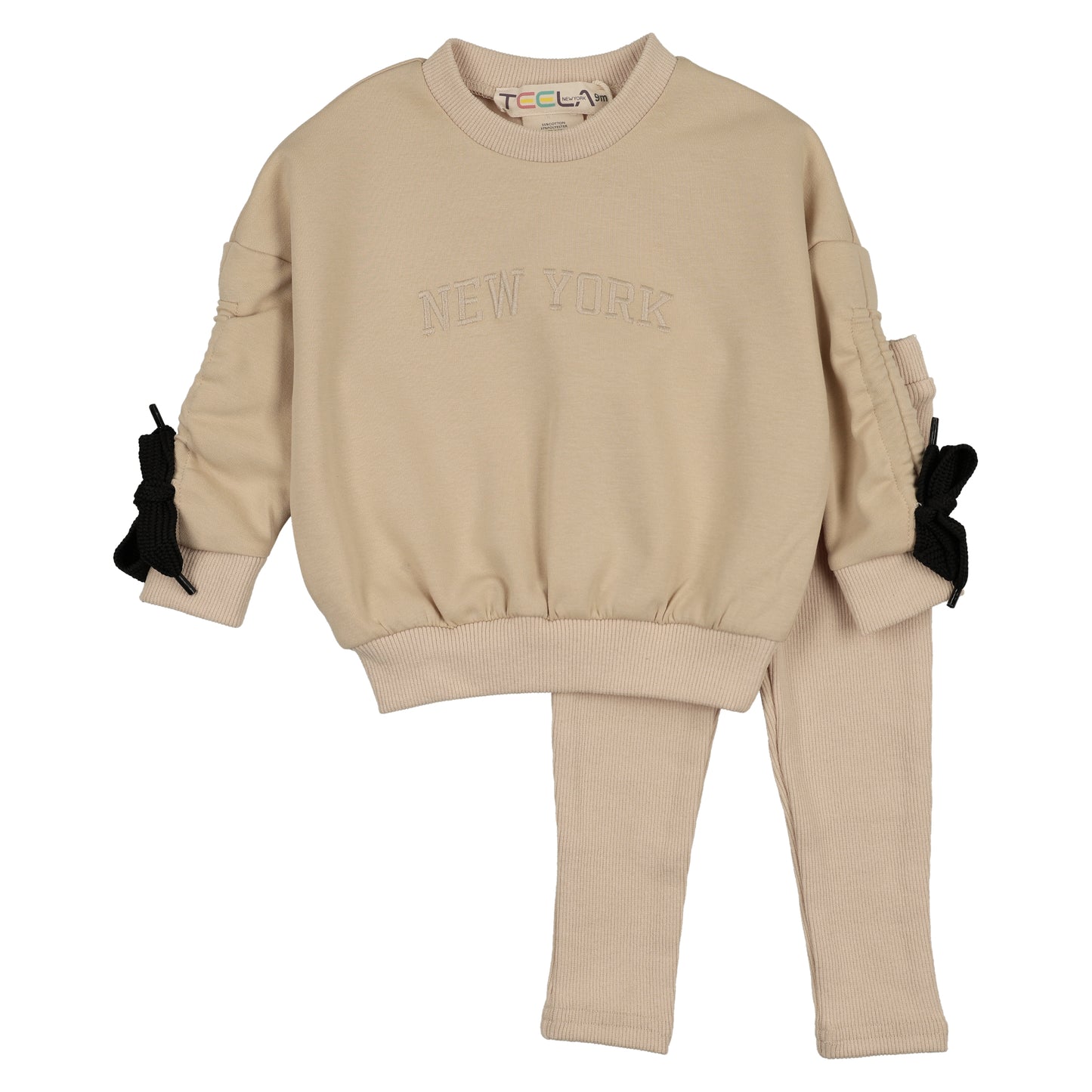 Beige Pull Baby Girl Set