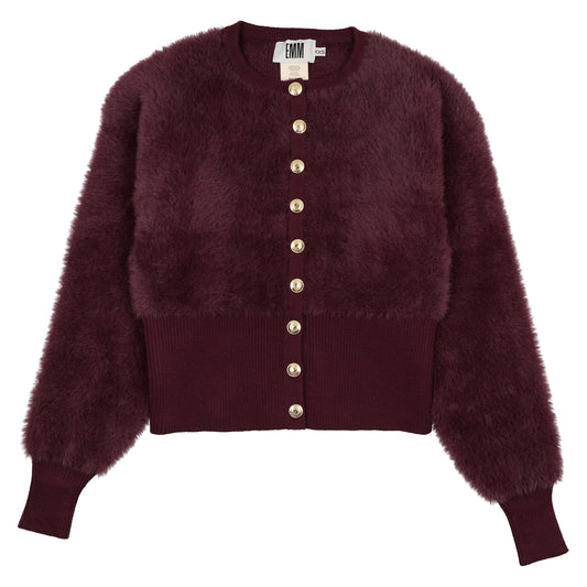 Burgundy Mohair Cardigan