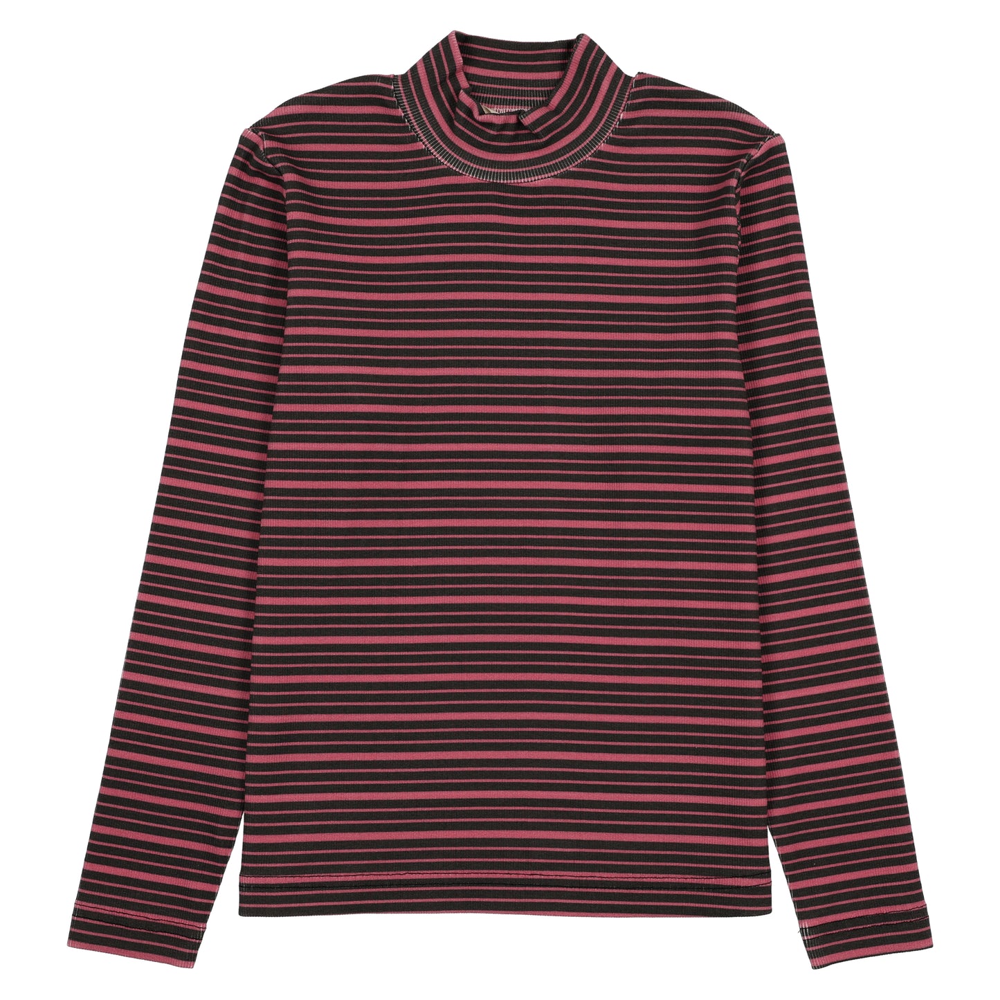 Pink Stripe Mock Neck