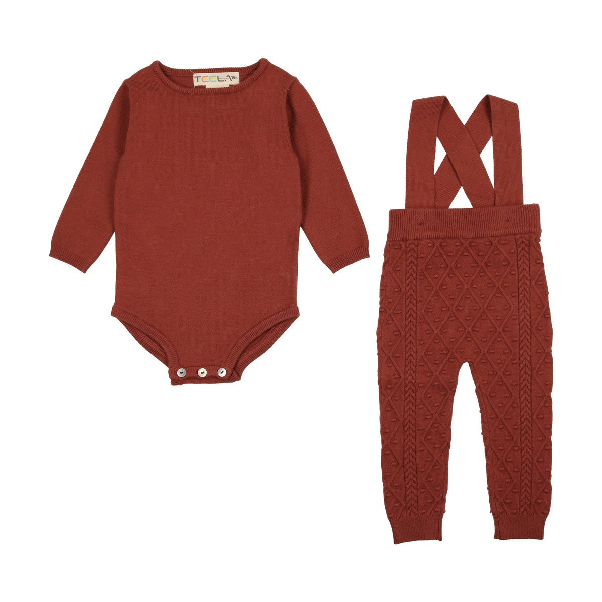 rust Cable Boy Overall Set