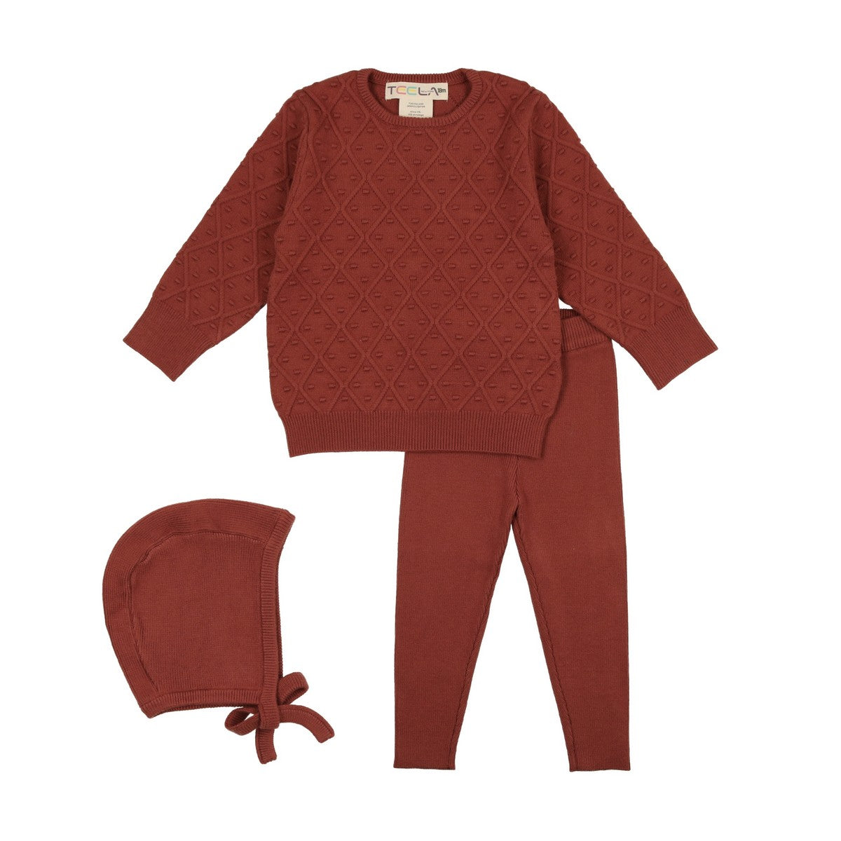 rust Cable Baby Girl Set