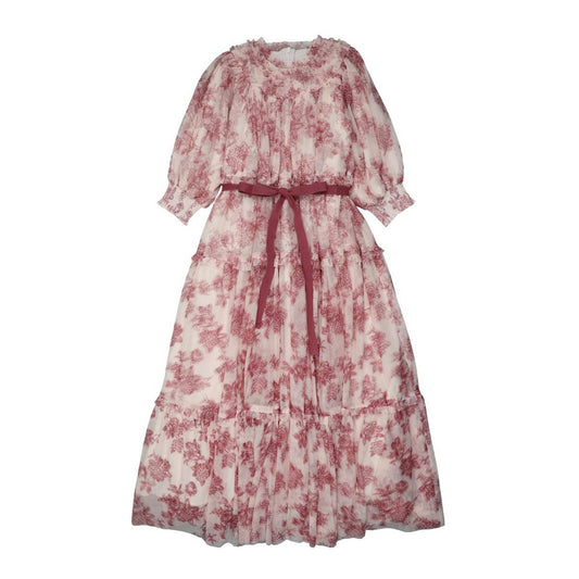 Mauve Tulle Dress Midi Length