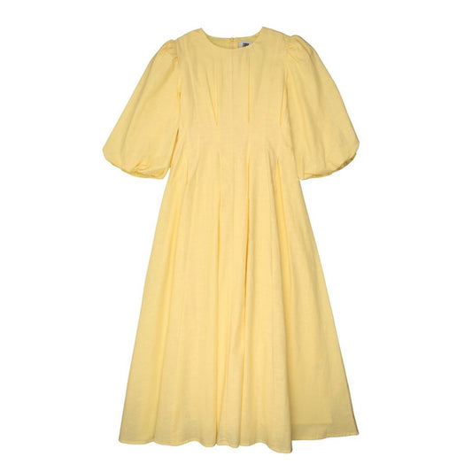 Butter Yellow Pleated Linen