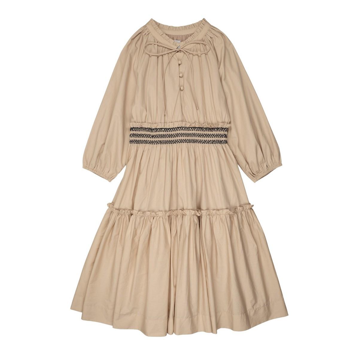Beige Waisted Dress