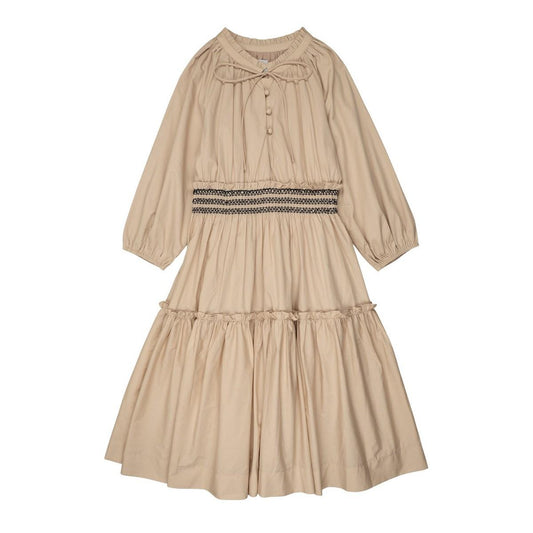 Beige Waisted Dress