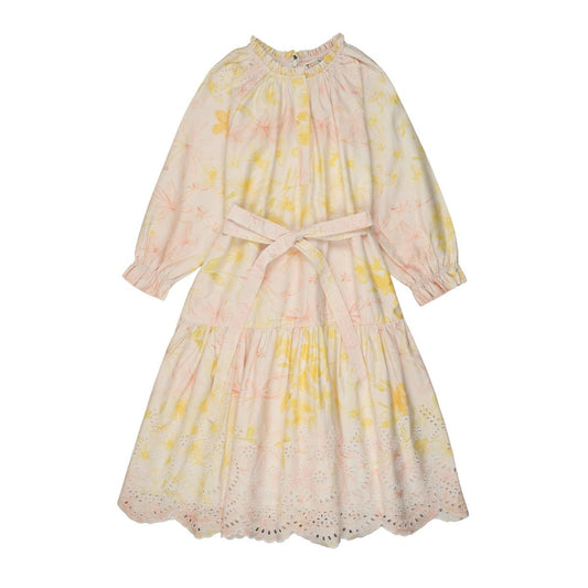 Print Eyelet Tie Dress