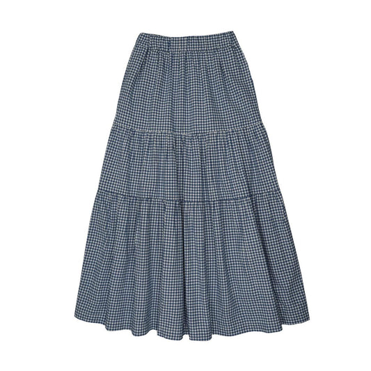 Blue Gingham Maxi Skirt