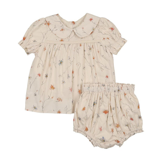 Off White Stem Romper/Set