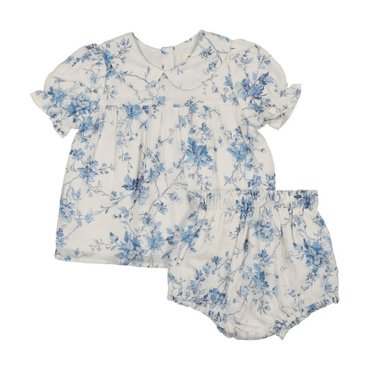 Blue Toile Romper/Set