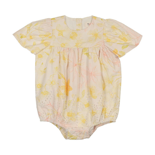 Print Eyelet Romper/Set