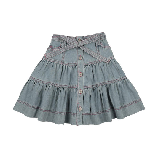 Light Denim Stitch Skirt