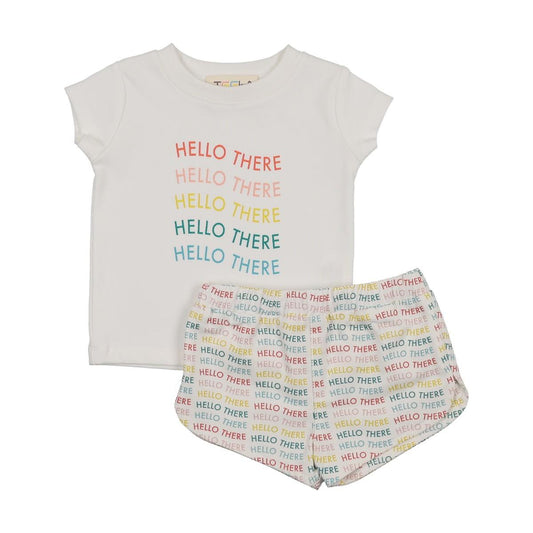 White Hello There Baby Boy Set