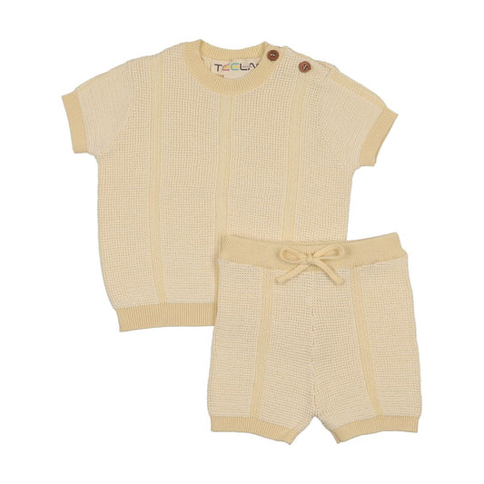 Yellow Knit Baby Boy Set