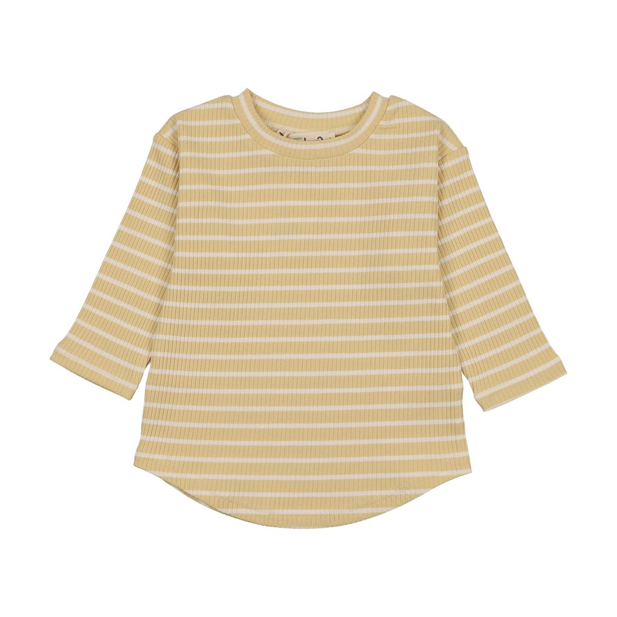 Yellow Stripe Ribbed Tee