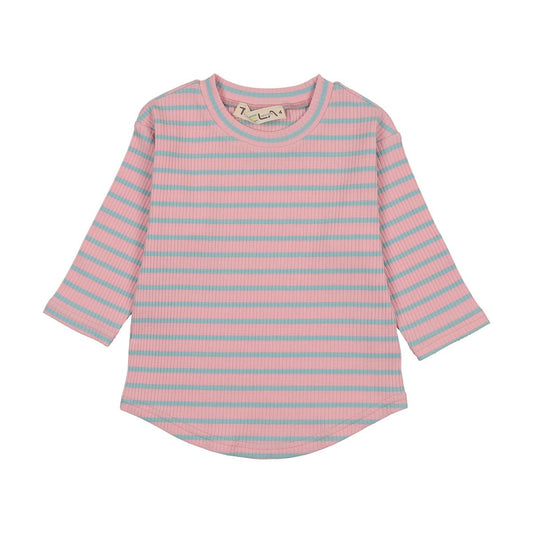 Mauve Stripe Ribbed Tee