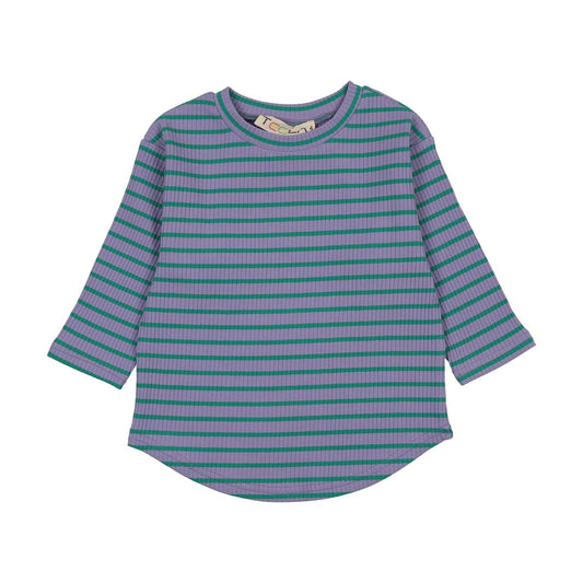 Purple Stripe Ribbed Tee