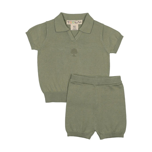 Green Knit Baby Boy Set
