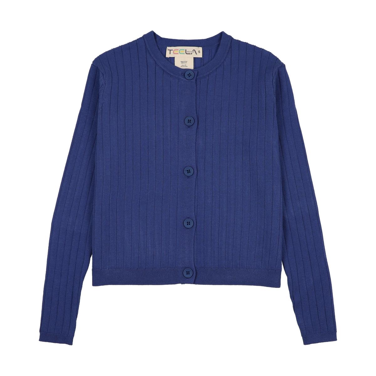 Blue Ribbed Cardigan
