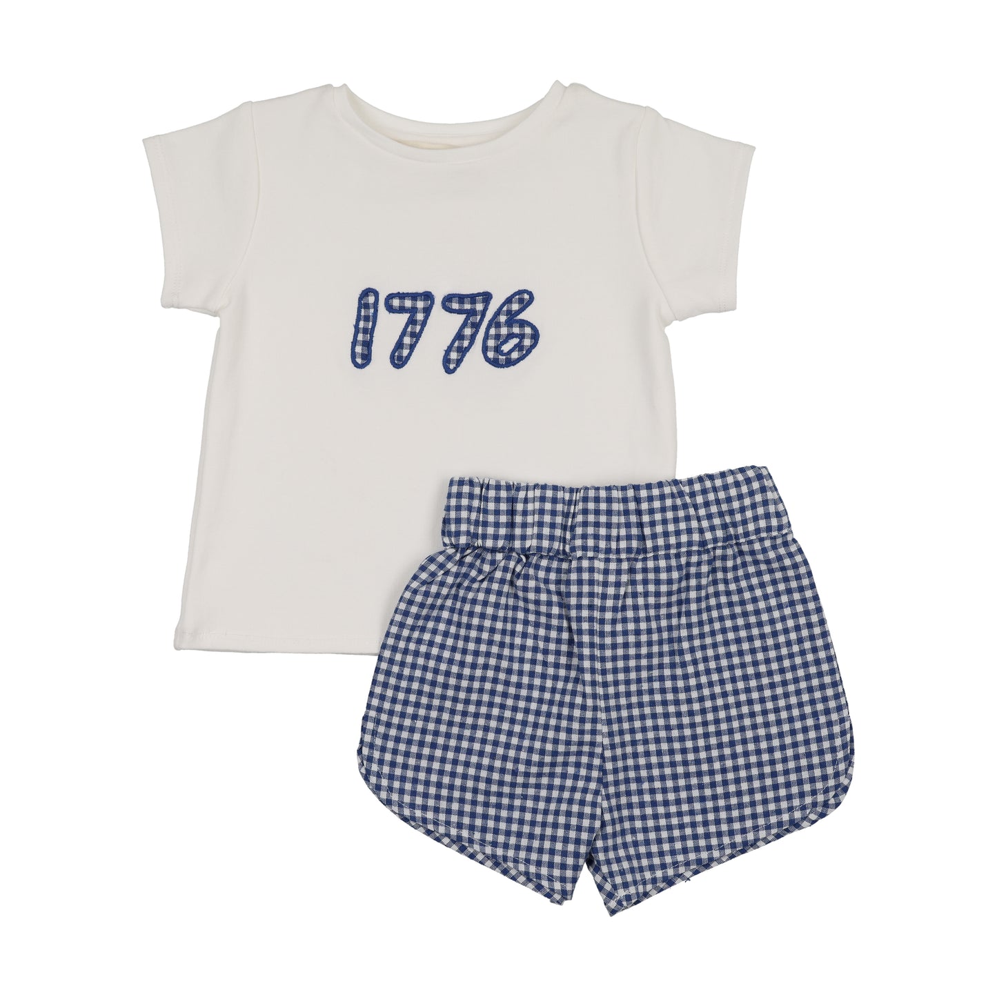 Blue Gingham Baby Boy Set