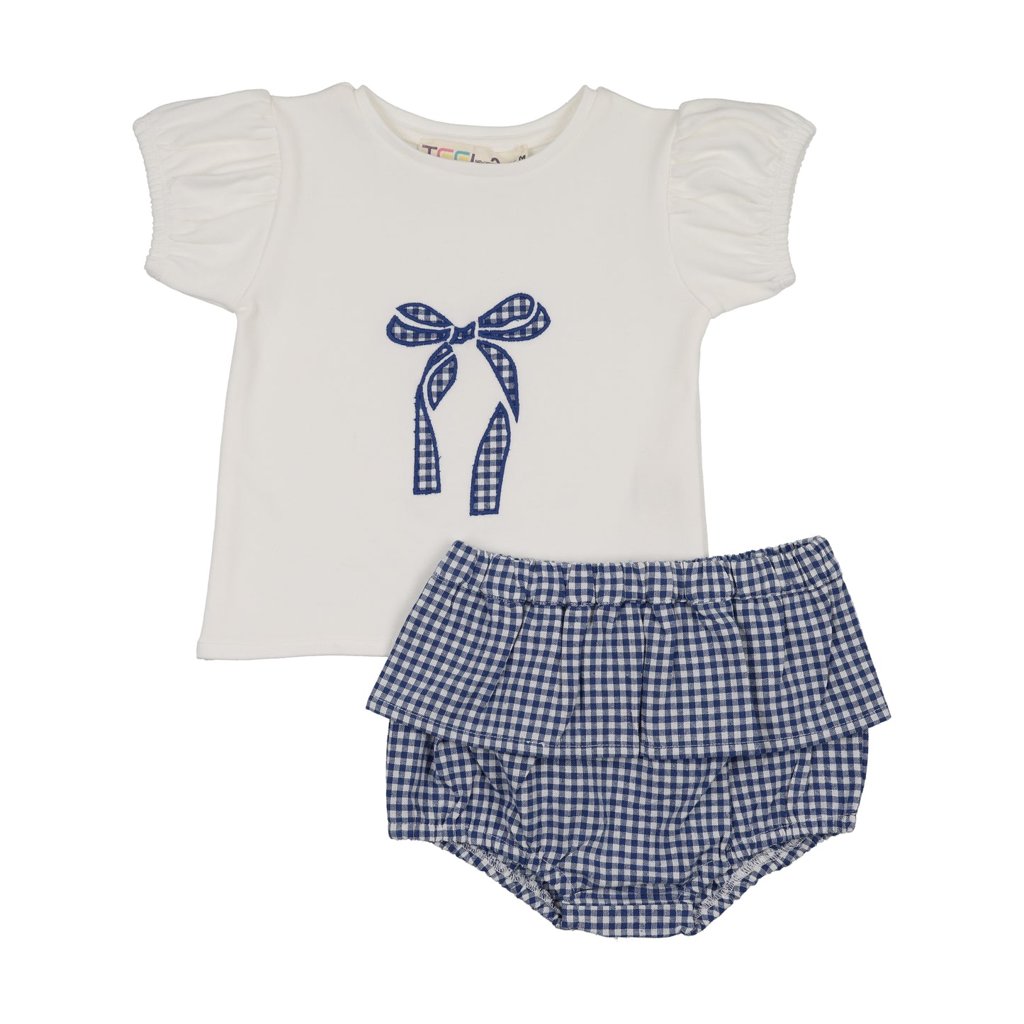 Blue Gingham Baby Girl Set