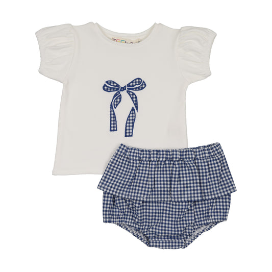 Blue Gingham Baby Girl Set