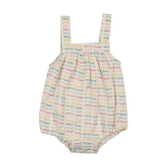 White Hello There Romper