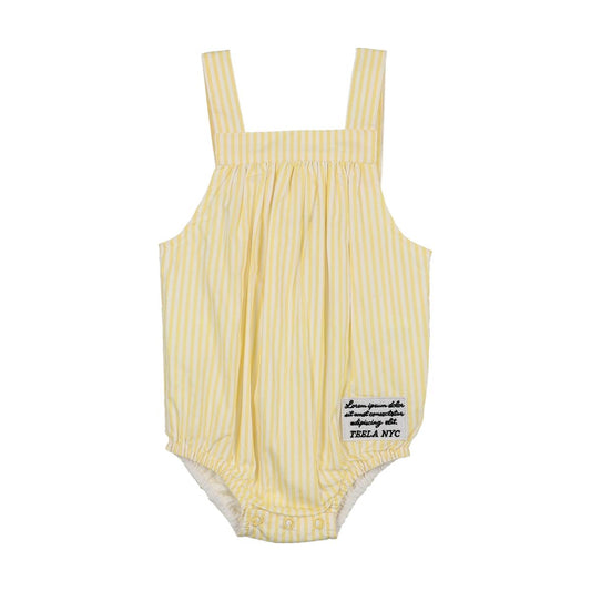 Yellow Seersucker Baby Boy Romper