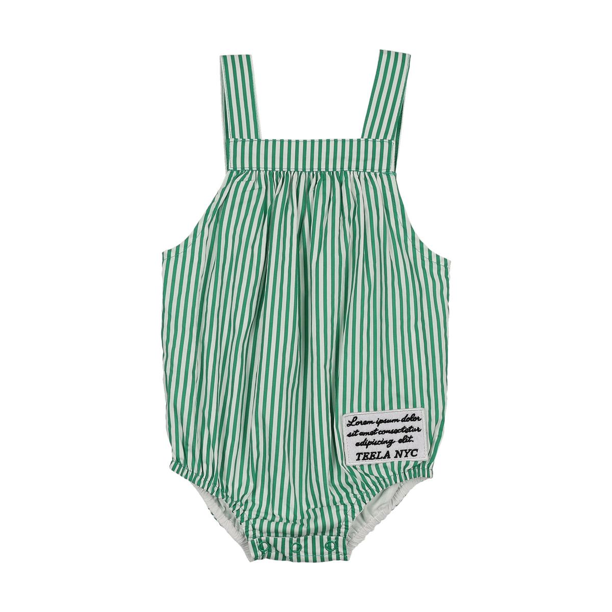 Green Seersucker Baby Boy Romper