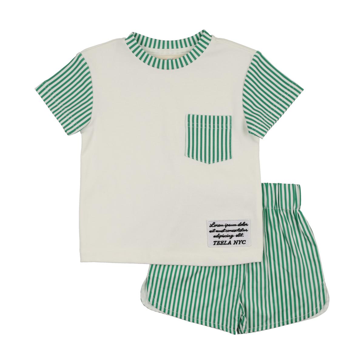 Green Seersucker Shorts